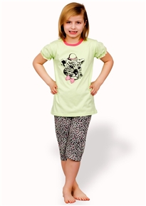 Dětské pyžamo s obrázkem geparda a capri kalhotami