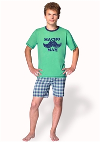 Chlapecké pyžamo s nápisem Macho man a kraťasy